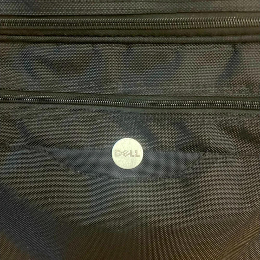 Dark Black Large Sturdy Multi Compartment Laptop Bag by Dell with Strap